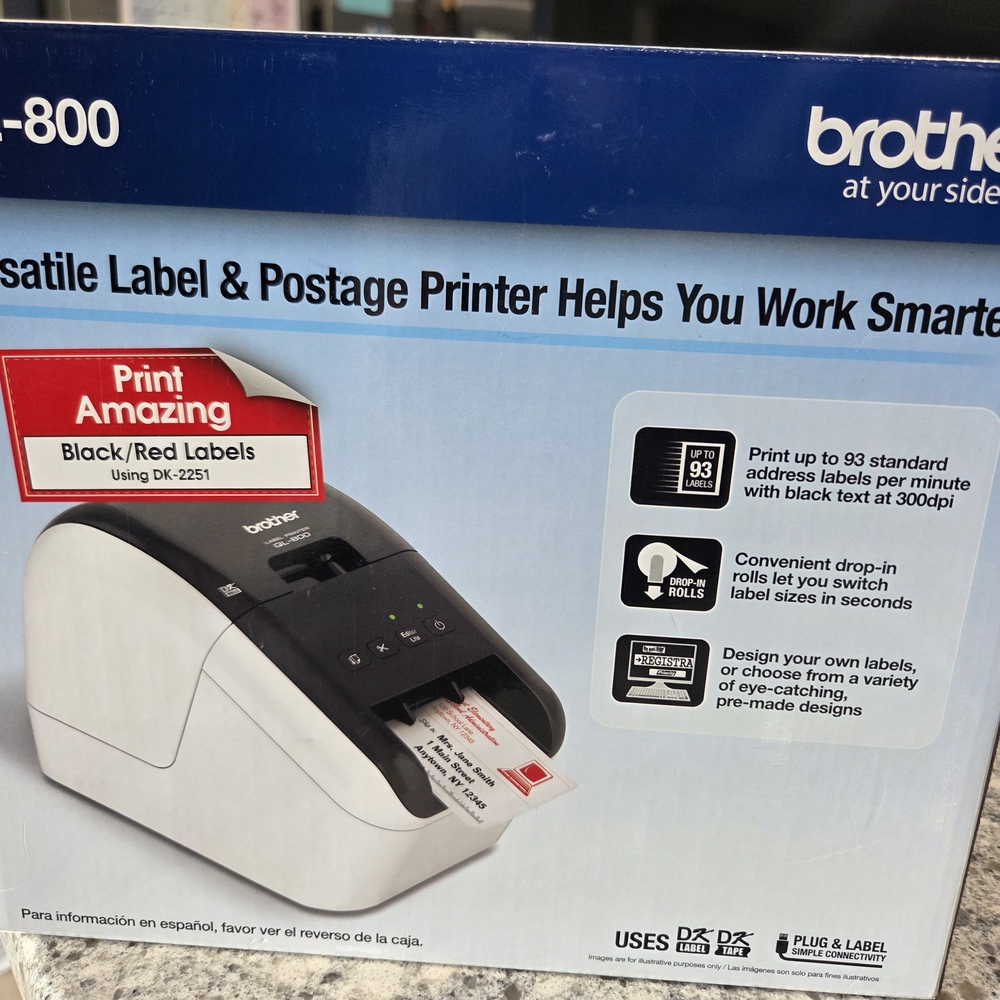 Brother QL-800 Label and Postage Printer with Blue Accents